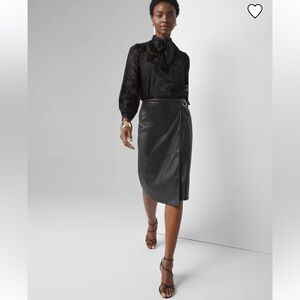 White House Black Market Black Midi Skirt